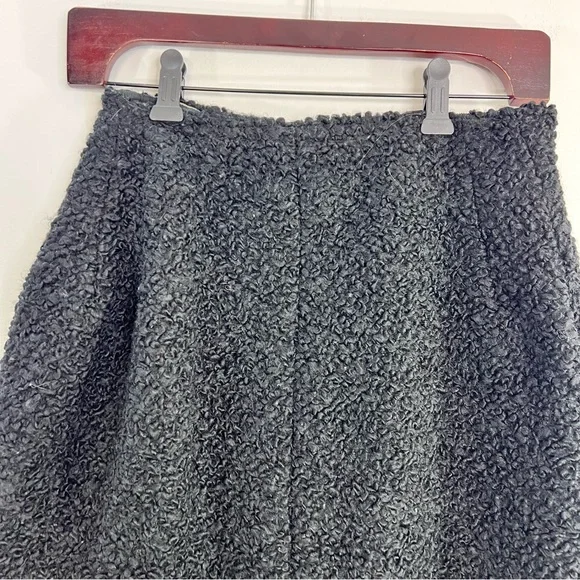 Vintage 50s 60s bespoke black wool boucle astrakhan style wrap pencil midi skirt - Picture 7 of 13